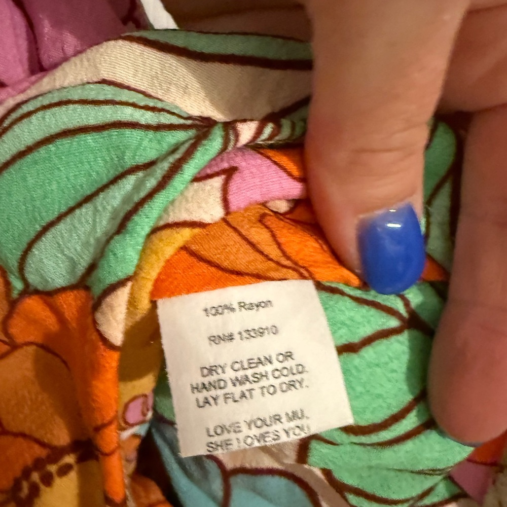 Show Me Your MuMu One-Shoulder Floral Crop Top in Pink, Blue, Green, Orange - Picture 7 of 7